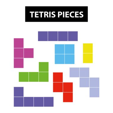 Tetris piksel tuğla oyunu, illüstrasyon
