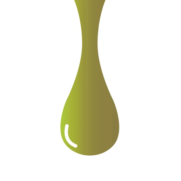 分离的金油滴 橄榄油或燃油滴的概念 液体绿色 黄色标志 — 图库矢量图片