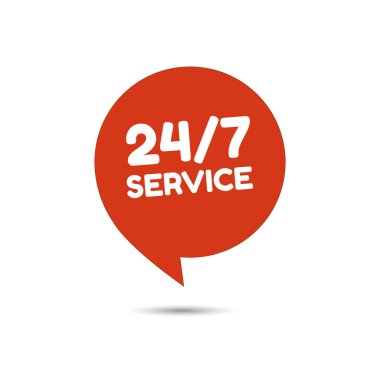 24 saat 7 günlük hizmet mevcut destek. Servis saat logo simgesi simgesi