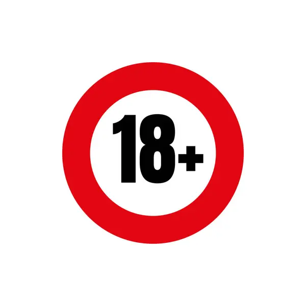 18の標識警告シンボルの下で 18以上の検閲のみ 18歳以上禁止成人コンテンツ — ストックベクタ