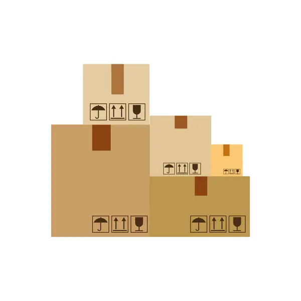 小包箱ベクトル 白い背景の小包箱 — ストックベクタ