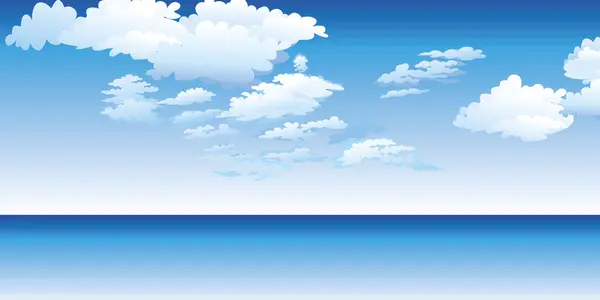 Vector day landscape sky clouds. Clean style anime. Background design
