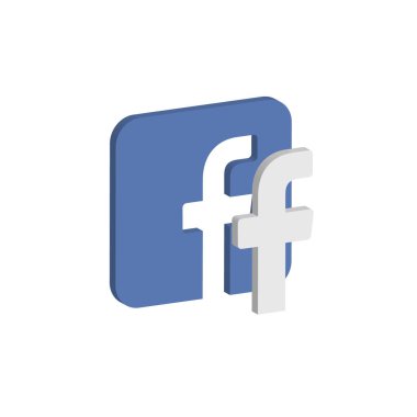 Facebook 3D simgesi gerçekçi, Facebook fotoğraf ve video paylaşımı için popüler bir sosyal ağdır