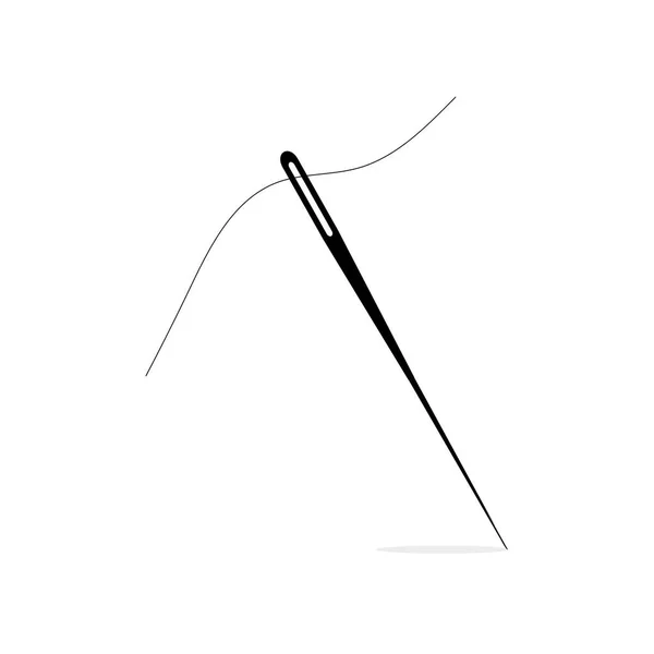 Black Needle Icon Isolated White — Stock Vector