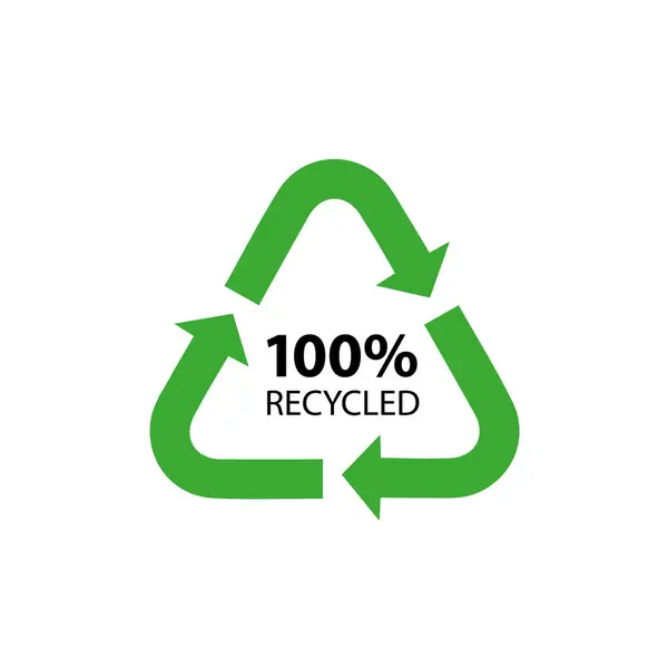 100 geri dönüşümlü ok beyaz arkaplanda izole edilmiş vektör illüstrasyonunu imzalar