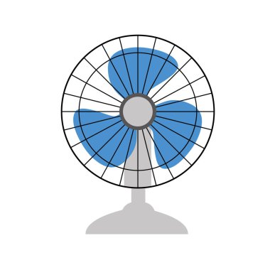 Elektrik fan vektör illüstrasyonu beyaz arkaplanda izole edildi