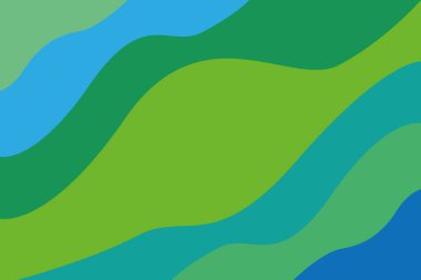 Soyut Yeşil Akışkan Sancak Şablonu. Modern arka plan tasarımı. Dinamik Dalgalar. Sıvı şekiller kompozisyonu. Sancaklara uygun