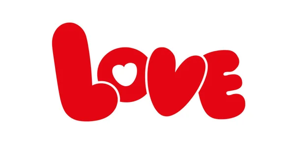 Met Hand Getekend Typografie Inspirerend Woord Liefde Voor Wenskaarten Valentijnsdag — Stockvector