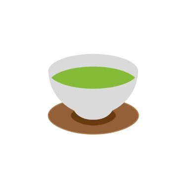 Basit ve düz yeşil çay illüstrasyon malzemesi