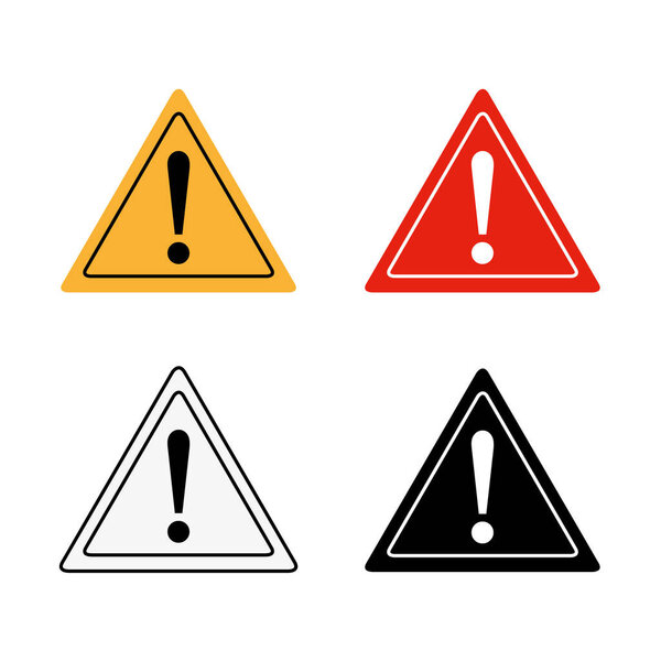 Набор значков предупреждающих знаков простой дизайн