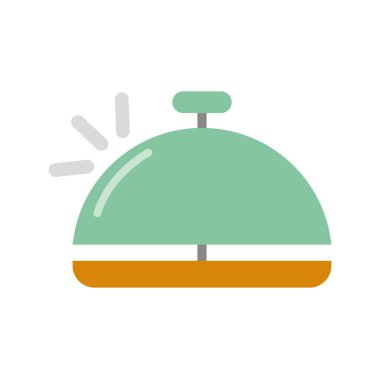 Otel çanı ince çizgi simgesi, seyahat ve otel, resepsiyon işareti çizelgesi