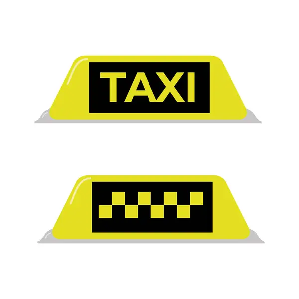 체크인된 자동차 노란색 아이콘으로 택시편 흰색으로 분리되었습니다 — 스톡 벡터