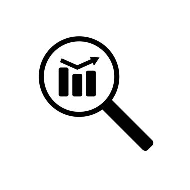 Simgeyi analiz et, analiz et. Büyütülmüş çubuk grafik simgesi