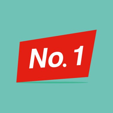 Bir numaralı etiket simgesi. En üst seviye. Vektör.