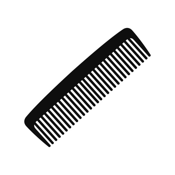 Comb silhouette icon. Hair comb and hair brush. Vector.