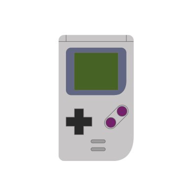 Taşınabilir oyun konsolu. Eski bir alet. Vektör illüstrasyonu