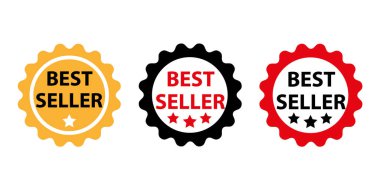 Best Seller etiketleri hazır. Best Seller rozeti. Vektör