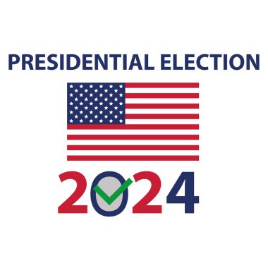 2024 başkanlık seçimi için tasarım. Vektör illüstrasyonu