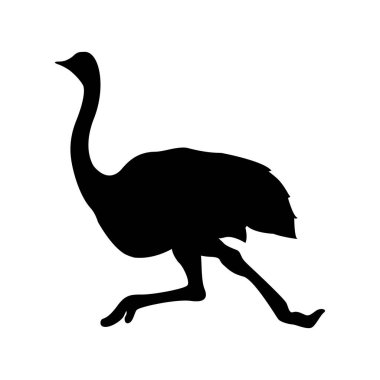 Beyaz arka plan üzerinde izole hız olacak rhea evde beslenen hayvan. Karanlık mürekkep el simgesi logosu sanat retro tarzında çekilmiş.