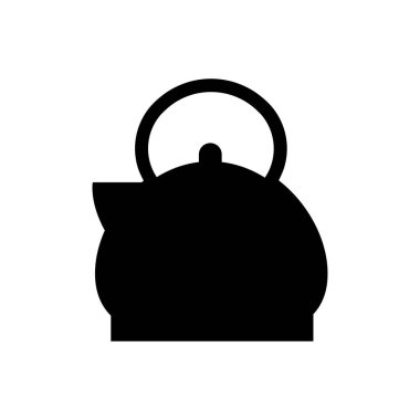  Çay ya da kahve için bir çaydanlığın siyah silueti. Menü, kart veya poster şablonu.