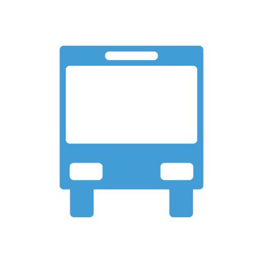 Mavi otobüs durağı ikonu. Kalkış pozisyonu. vektör.