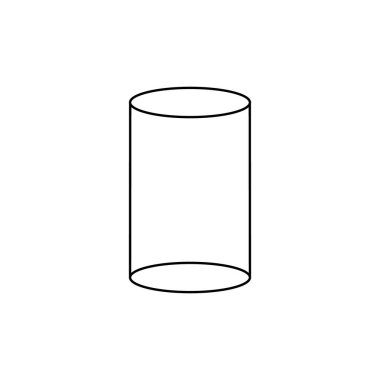 Silindir geometrik şekil dış hat simgesi. Sembol logosu illüstrasyonu.