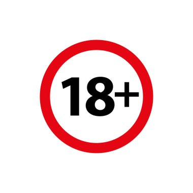 18 yaşın altındaki çocuklar imzalamaz. On sekiz numaralı daire. Beyaz arkaplanda yaş kayıt izleri izole edildi.