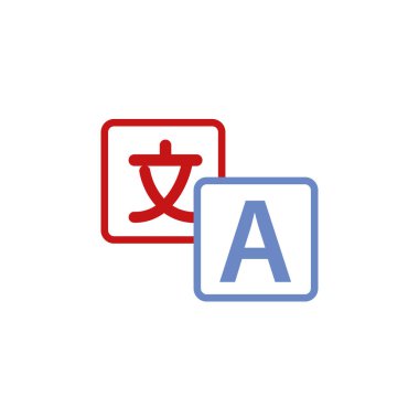 Farklı dil çeviri simgesi. Dil çevirisi. Vektör.