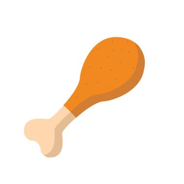 Kızarmış tavuk budu düz vektör logo simgesi clipart