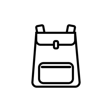 Basit bir sırt çantası siluet simgesi. Bagaj silueti simgesi. Vektör.