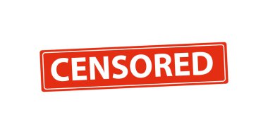 Kırmızı sansür damgası grunge simgesi. İçerik sansür vektörü kırmızı pul kontrol çizelgesi izole edilmiş simgesi