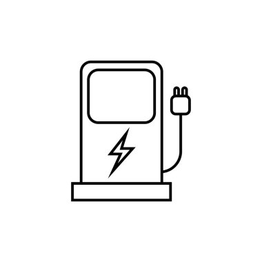 Modern EV şarj istasyonu simgesi. Vektör.