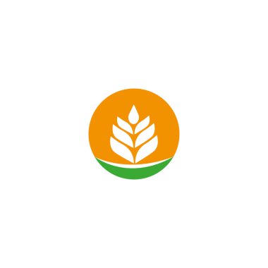Tahıllı Buğday Logosu İmza Simgesi Tasarımı. Vektör illüstrasyon logo şablonu