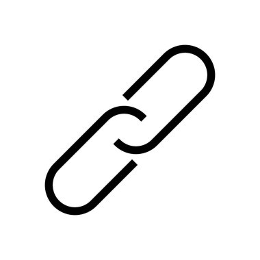 Zincir, bağlantı simgesi vektörü. Bağlantı simgesi. Hiper bağlantı zinciri sembolü. Zincir vektör sembolü. Dış bağlantı simgesi izole edildi. Bağlantı Simgesi Düz Tasarımı