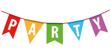 Bunting parti bayrağı flaması. Parti bayrağı arka planda asılı