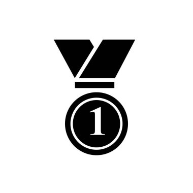 Beyaz arkaplanda izole edilmiş bir sayı doğrusal stiline sahip madalya simgesi. Web sitesi ve mobil uygulama için ilk pozisyon ödülü amblem tasarım vektörü