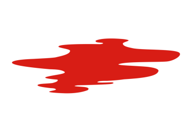 Kan birikintisi vektör karikatürü, beyaz arka planda kırmızı boya dökülmesi..