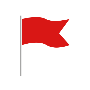 Kırmızı bayrak. Uyarı sembolü. Kırmızı bayrak emojisi. İlişkilerde kırmızı bayraklar