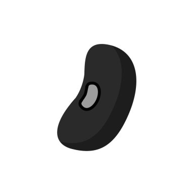 Siyah kaplumbağa fasulyesi vektörü. Beyaz arka planda siyah kaplumbağa fasulyesi..