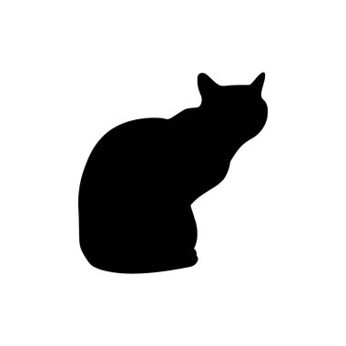 Vector isolated cat silhouette, logo, print, decorative sticker