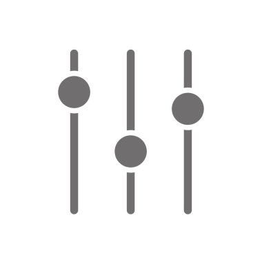 Ses karıştırıcı vektör simgesi. Kaydırıcı ses kanalı konsolu karıştırıcı dengesi sesi