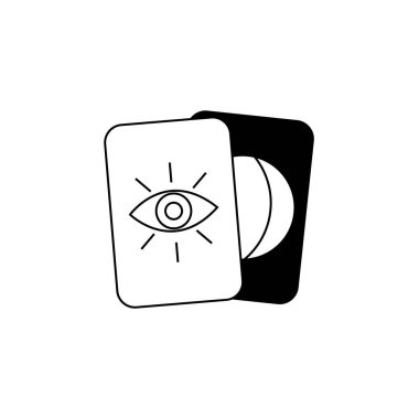 Tarot kart vektör çizgisi simgesi
