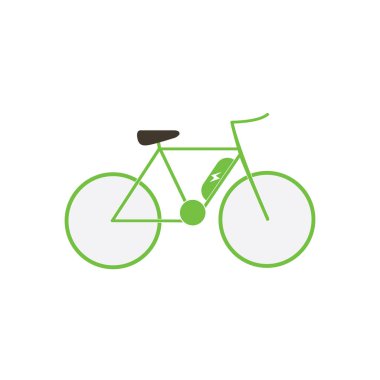 Elektrikli bisiklet ikonu bisiklet şarj istasyonu vektör sembolü