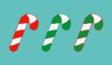 Geleneksel Noel şeker kamışı. Vektör stok illüstrasyonu.