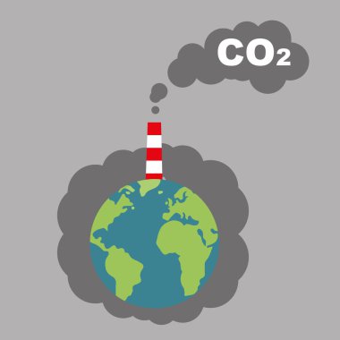 Karbondioksitle kaplanmış Dünya 'nın resmi