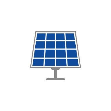 Güneş paneli gölgesi, yeşil enerji teknolojisi, ekoloji alternatif enerji vektörü çizimi .