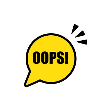 Siyah kenarlı sarı konuşma balonu. Vektör illüstrasyonu.