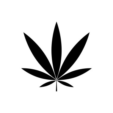 Marihuana vektörü kenevir yaprağı ot simgesi logo işareti çizim grafiği