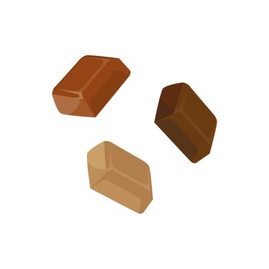 Çikolata çubuğu vektörü. Beyaz arkaplanda çikolata çubuğu.