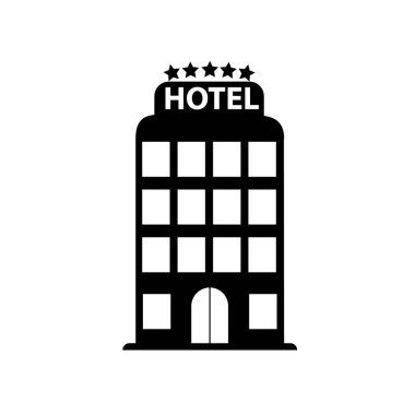 Beş yıldızlı otel silueti ikonu. Vektör.